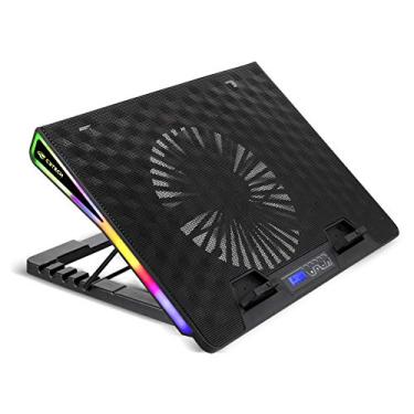 Imagem de C3 Tech - Base Para notebook NBC-500BK 17,3" Preto Gamer Led RGB - Refrigerada Com Cooler 185mm controle da velocidade dos Fan ate 6 opcoes, com regulagem de altura em 5 posicoes.