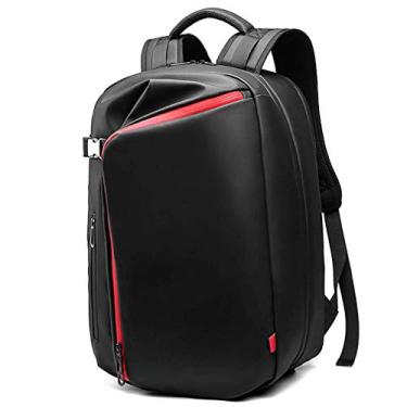 Imagem de Mochila masculina durável para laptop para viagens, mochila de acampamento para caminhadas ao ar livre, mochila casual, mochila leve para escola universitária ao ar livre, preta