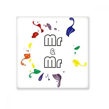 Imagem de LGBT Adesivo brilhante de azulejo de cerâmica Mr & Mr