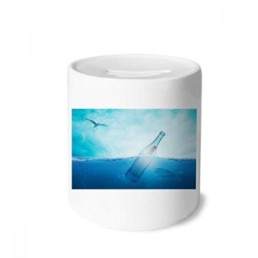 Imagem de DIYthinker Garrafa de vidro do oceano, caixa para dinheiro ciência natureza caixa de cerâmica porta-moedas presente de cofrinho