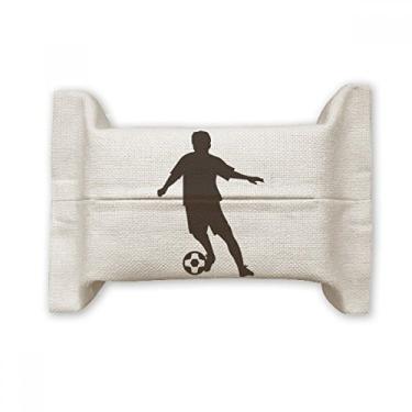 Imagem de Bolsa de linho de algodão com suporte para cobertura de papel para lenços faciais Futebol, futebol americano FOutline