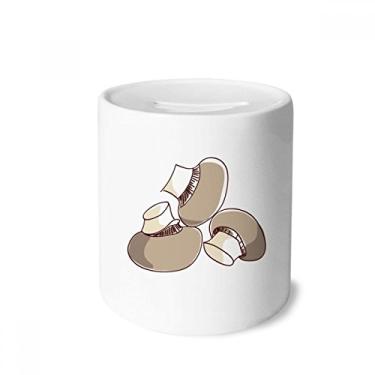 Imagem de DIYthinker Caixa de moedas de cerâmica com ilustração de linha de cogumelo, porta-moedas com porta-moedas