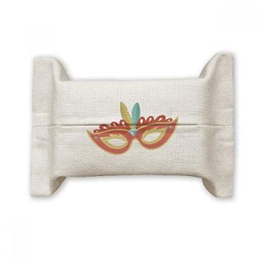 Imagem de Orange Head Happy Carnival of Venice Suporte de capa de papel para lenços faciais, saco de linho de algodão