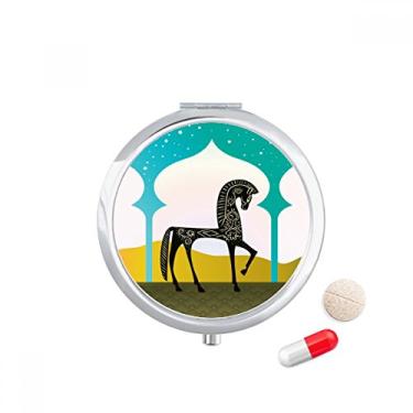 Imagem de Castelo Dream Princess Style Horse Blue Yellow Pill Case Pocket Medicine Storage Box Dispenser Recipiente