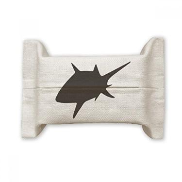 Imagem de Bolsa de linho de algodão com estampa de biologia de tubarão azul oceano preto