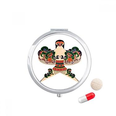 Imagem de Caixa de comprimidos tradicional com padrão de cultura chinesa e bolso para remédios