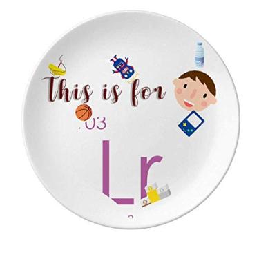Imagem de Prato de porcelana Lawrencium Lr de elementos de química para jantar redondo Prato menino homem