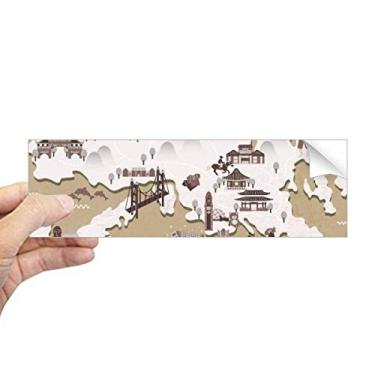 Imagem de DIYthinker Adesivo retangular para para-choque de Hong Kong com mapa de localização China