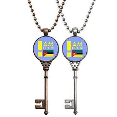 Imagem de OFFbb-USA I Am from Moçambique Art Deco Presente Fashion Chaveiro Pingente Joias Decoração de Casal