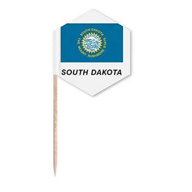 Imagem de Bandeira da Dakota do Sul com perfil de palito, bandeiras de cupcake, festas comemorativas