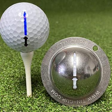 Imagem de Tin Cup Ferramenta de alinhamento de marcador personalizado com bola de golfe Laser Sword