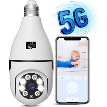 Imagem de Câmera De Segurança Sem Fio Externa - 2,4 GHz/5 GHz WiFi 360 Vigilância Interna Câmera De Visão Noturna De Segurança Câmera 1080P Alertas De Detecção De Movimento Em Tempo Real Cartão SD 32G/64G I