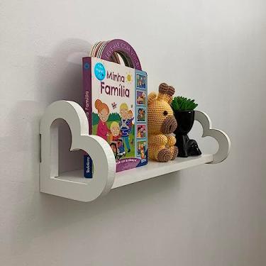 Imagem de Genérico Prateleira Coração Colorida Decoração Quarto Infantil 45cm Cor: Branco