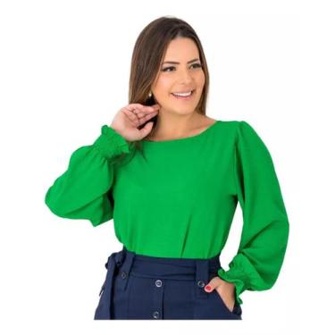 Blusa social feminina verde: Com o melhor preço