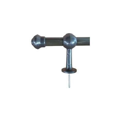 Imagem de Kit varão em madeira de 2,50 metros 19 mm (fino) para cortina (Preto)