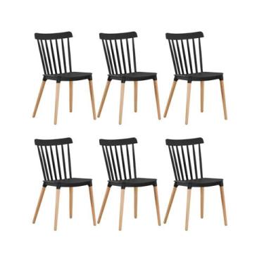 Imagem de Kit 6 Cadeiras Para Sala De Jantar Roma Preto - Fratini Móveis