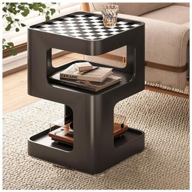 Imagem de KCTOT Mesa de cabeceira para quarto rack de armazenamento de cabeceira mesa de canto de cama economia de espaço estreito, mesa de cabeceira armário lateral de armazenamento aberto (cor: A, tamanho: 30 x 30 x 55 cm (11,8 x 11,8 x 25,6 pol))