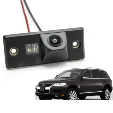 Imagem de câmera de estacionamento Para vw touareg 7l 2002-2010 monitor reverso do carro ccd hd ahd câmera de visão traseira olho de peixe