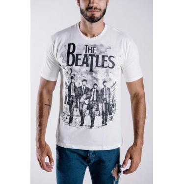 Imagem de Camiseta Rock The Beatles Off White 100% Algodão Marrockus