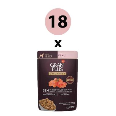 Imagem de GranPlus Sachê Gourmet Cães Adulto Salmão 100g - Pack com 18 unidades