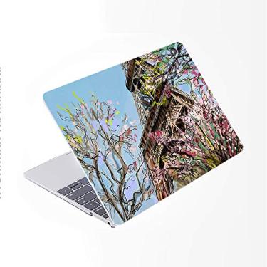 Imagem de SDH Capa para MacBook de 12 polegadas modelo A1534, capa rígida com padrão de plástico e película de teclado gradiente compatível com Mac tela retina de 12 polegadas versão 2015 2016 2017, pintura