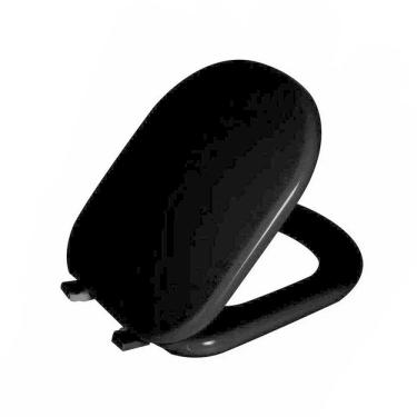 Imagem de Assento Sanitário Vogue Plus Preto Tampa para Vaso Deca Almofadado