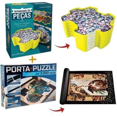 Imagem de Porta Puzzle + Separador De Peças Para Quebra-Cabeça Grow