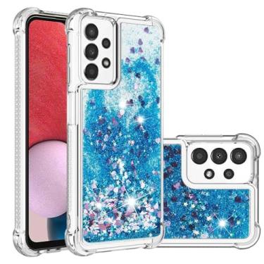 Imagem de Capa Glitter Star Quicksand para Samsung Galaxy A14 A04S A12 A13 A23 A33 A53 A34 A52 A54 A71 A51 5g A22 A72 4g A02S Capa, Azul Escuro, Para Galaxy A15