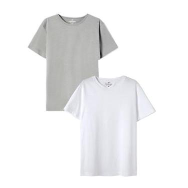 Imagem de Kit Com 2 Camisetas Básica Infantil Unissex Manga Curta Slim - Hering