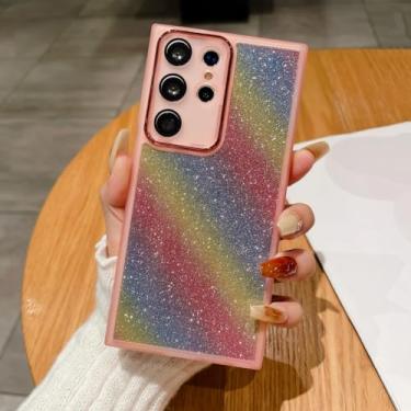 Imagem de Capa de papel macio com glitter para Samsung Galaxy S24 S23 S22 Plus Ultra S21 S20 FE A35 A54 A33 A73 A34 A05S A72 M53 M54, rosa, para A24 4G, A25 5G