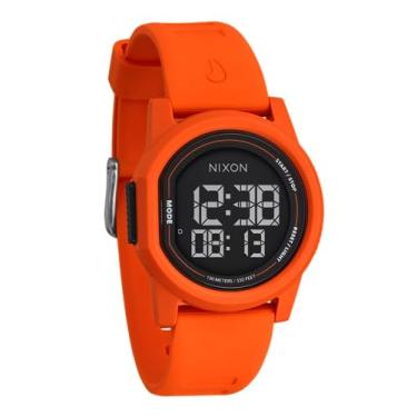 Imagem de NIXON Relógio Digital Masculino Moderno Resistente à Água 100m (39mm, Pulseira de Silicone 20mm), Laranja/Laranja/Negativo, Disk A1370-100