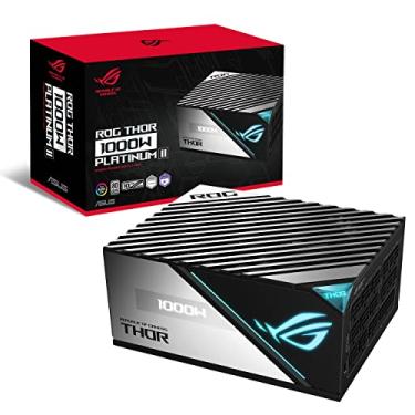 Imagem de ASUS Fonte de alimentação ROG Thor 1000W Platinum II totalmente modular com 1000W, 80+ platina, dissipadores de calor ROG, ventilador de 135 mm, modo 0dB, tela OLED, Aura Sync