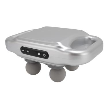 Imagem de Pistola Massageadora de Percussão de 4 Cabeças, Pistola de Massagem de Tecido Profundo de 4 Cabeças, Display Digital LED, Carregamento de 20 Intensidades para Pescoço (Cinza)