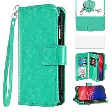 Imagem de Asuwish Capa de celular para Moto Z4/Moto Z 4 Play/MotoZ4 Force carteira celular com protetor de tela, alça transversal com zíper e suporte para cartão Motorola 4Z Motoz4Play XT1980-4 2019 mulheres
