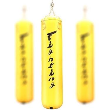 Imagem de Saco de pancadas para treinamento de boxe, saco de pancadas de treinamento muay thai não preenchido com corrente suspensa, ótimo para mma, kick boxing, artes marciais, amarelo, 180 cm