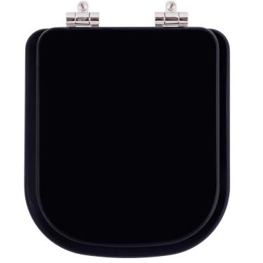 Imagem de Assento Sanitário Poliester Soft Close Debba Onix (Preto Fosco) para vaso Roca