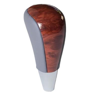 Imagem de Riloer Manopla de mudança de marchas de madeira de pêssego para carro automático alavanca de marcha compatível com Toyota Corolla Camry Crown Land Cruiser cinza