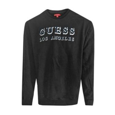 Imagem de Moletom Guess Masculino Crewneck Embroidered Los Angeles Preto-Masculino