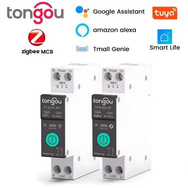 Imagem de Disjuntor Inteligente Zigbee 1-63A, Compativel Com Google Assistant e Alexa - Tongou