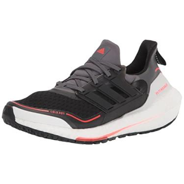 Imagem de adidas Tênis de corrida masculino Ultraboost-21, Cinza/preto/vermelho solar, 42