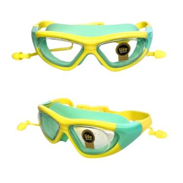 Imagem de Óculos de Natação Infantil de Silicone com Protetor de Ouvido Auricular Diversas Cores (Amarelo e Verde)