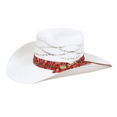 Imagem de Chapéu Palha Branco Com Bandana Vermelho Ibisco Marcatto 36947