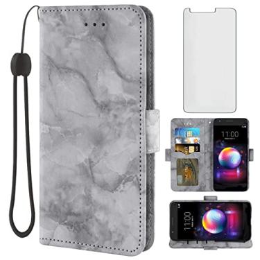 Imagem de Asuwish Capa compatível com LG K30 2018 5.3/Premier Pro LTE/Phoenix Plus/Harmony 2/K10/Xpression e protetor de tela de vidro temperado Flip Marble Wallet Capas de telefone para LGK30 K 30 30K LMX410