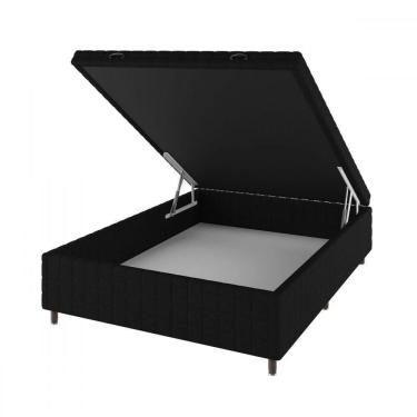 Imagem de Base de Cama Box Casal Vision com Baú Rústico/Preto - Vian