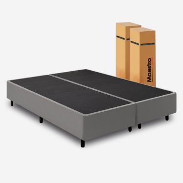 Imagem de Cama Box Queen Desmontável (na caixa) 158x198x40m - Maestro Colchões cor: Cinza Suede