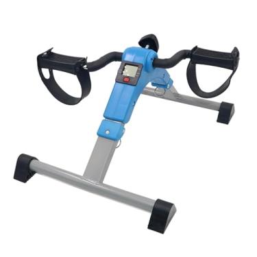 Imagem de oshhni Pedal dobrável para bicicleta ergométrica, exercitador de braço e perna, exercitador portátil para pernas, treinamento de pedal de mão e pé, para, Azul