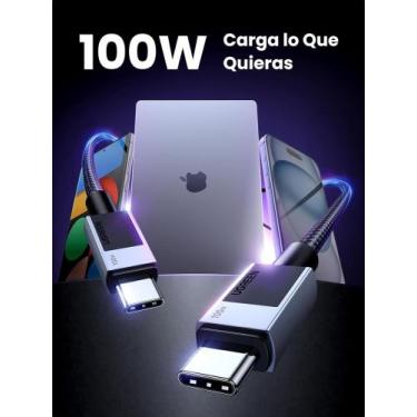 Imagem de Cabo rápido UGREEN PD 100W 20V 5A USB C p/ Tipo-C ( 2 metros ) chip E-