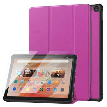 Imagem de Kit Case Couro + Vidro Para Para Tablet Amazon Fire Hd10 13º - Star Ca
