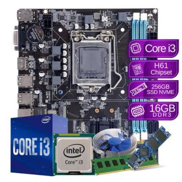 Imagem de Kit Upgrade Intel Core i3 16gb ddr3  256gb nvme  h61 - PC Master - PC 