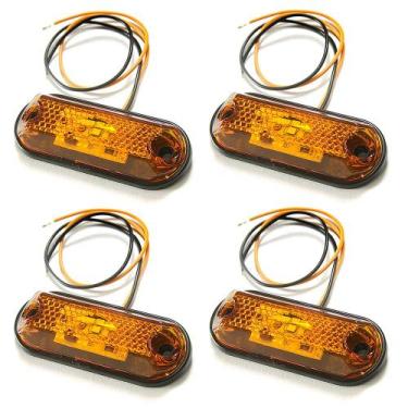 Imagem de Kit 4 Luz de Posição -Carretinha - Led Oval - Reboque - Ambar - Outlie